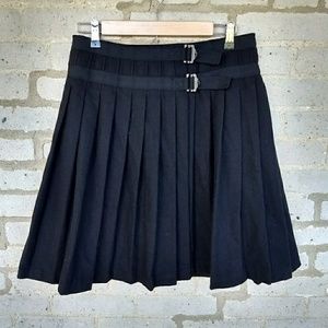 Burberry Brit black wool pleated kilt skirt